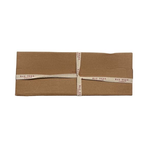 Rae Dunn Set of 3 White Christmas Ceramic Holiday Ornaments Plaid New in Box - Picture 7 of 7